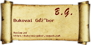 Bukovai Gábor névjegykártya